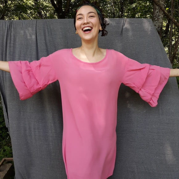 NWT Pink KEYSHA Dress. Scoop neck & keyhole back - Picture 2 of 8